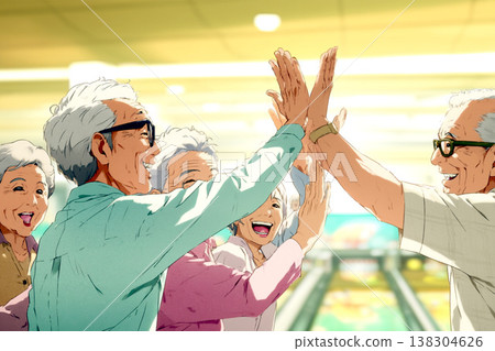 老年人享受保齡球的溫馨寧靜時光(動漫風格) 老年人享受保齡球的溫馨寧靜時光(動漫風格) 138304626