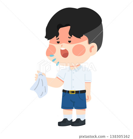 Boy Sweating and Feeling Hot 138305162