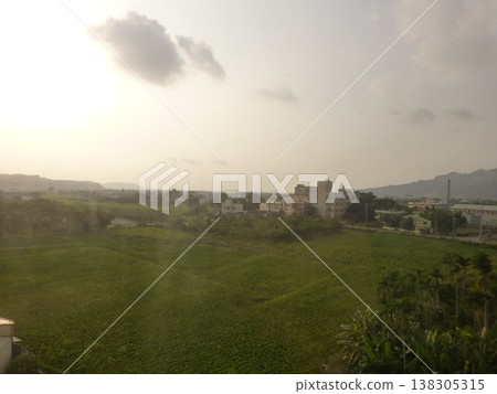 Taichung, Taiwan - August 21, 2016: Farmland near the Daan River in Houli District Taichung, Taiwan - August 21, 2016: Farmland near the Daan River in Houli District 138305315