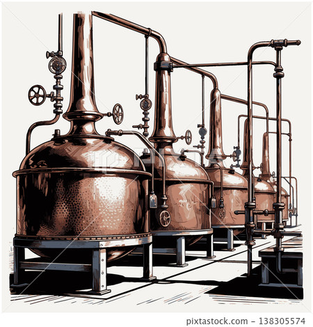 Copper Distillation Apparatus engraving vector Copper Distillation Apparatus engraving vector 138305574