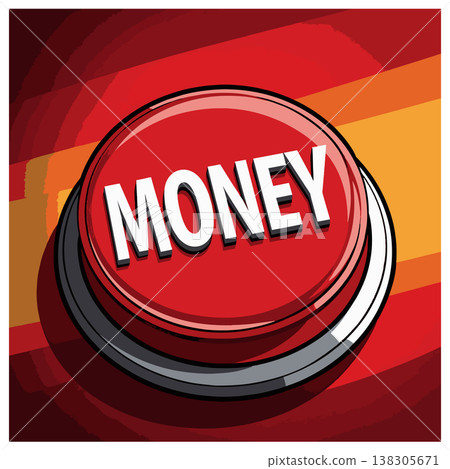 Red Money Button Pop Art vector illustration Red Money Button Pop Art vector illustration 138305671