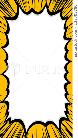 A vertical vector graphic for smartphones featuring a shouting speech bubble with black speed lines and an emphasized announcement, against a yellow polka-dot background. A vertical vector graphic for smartphones featuring a shouting speech bubble with black speed lines and an emphasized announcement, against a yellow polka-dot background. 138305780
