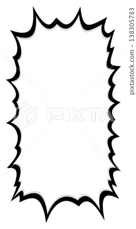 Simple, thick black jagged speech bubble vector graphic, perfectly sized for vertical smartphones. 138305783