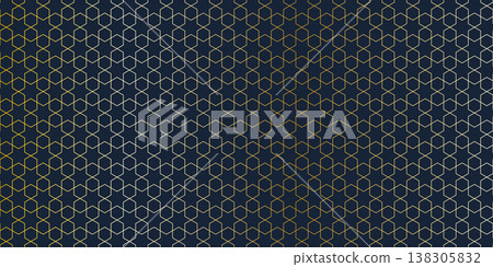 Abstract seamless pattern with a geometric background of polygonal golden lines. Stylish vector texture 138305832