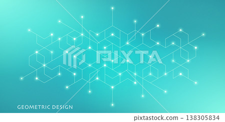 Abstract vector background with simple geometric figures and dots. Graphic design element and polygonal shape pattern 138305834