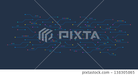 Circuit board texture with communication technology concept. Creative vector illustration Circuit board texture with communication technology concept. Creative vector illustration 138305865