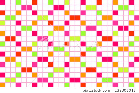 幾何圖案,正方形,白色背景,粉紅色,橘色,綠色 幾何圖案,正方形,白色背景,粉紅色,橘色,綠色 138306015