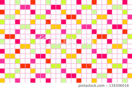 幾何圖案,正方形,白色背景,粉紅色,橘色,綠色 幾何圖案,正方形,白色背景,粉紅色,橘色,綠色 138306016