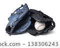 Two baseball gloves and a ball 138306243