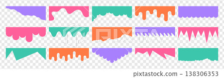 Separator header, section divider shapes, colored headline design elements or simple footers Separator header, section divider shapes, colored headline design elements or simple footers 138306353