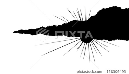 Vector drawing. Sun on cloudy sky Vector drawing. Sun on cloudy sky 138306493