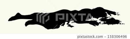 Vector drawing. Man laying on the ground 138306496