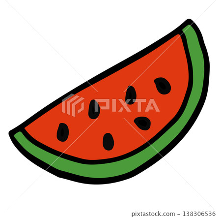 Hand drawn illustration of watermelon slice for fruit, breakfast, lunch, cafe, restaurant, menu, recipe, smoothie, juice drink, vegan, grocery shopping, supermarket, mart, icon, diet, beach vibe Hand drawn illustration of watermelon slice for fruit, breakfast, lunch, cafe, restaurant, menu, recipe, smoothie, juice drink, vegan, grocery shopping, supermarket, mart, icon, diet, beach vibe 138306536