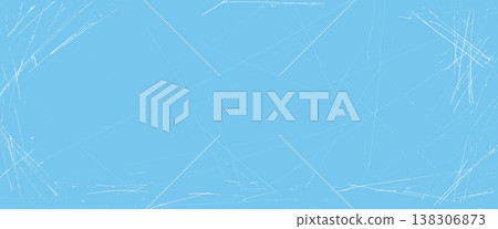 Ice messy lines and scratches frame texture background. Blue grunge border backdrop with worn effect. Background as winter skate rink with icy dust and sharp chaotic scratch. Vector gritty texture Ice messy lines and scratches frame texture background. Blue grunge border backdrop with worn effect. Background as winter skate rink with icy dust and sharp chaotic scratch. Vector gritty texture 138306873