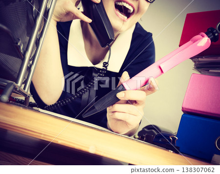 Happy secretary business woman in office Happy secretary business woman in office 138307062