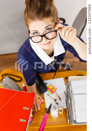 Happy business woman in office Happy business woman in office 138307066