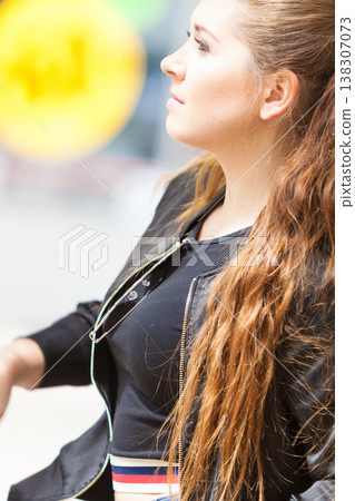 Happy beautiful young teenager woman Happy beautiful young teenager woman 138307073