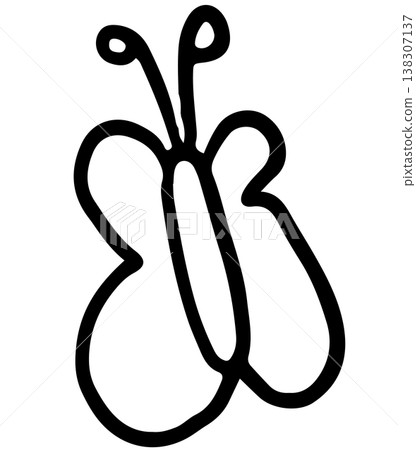 Hand drawn butterfly outline for kid colouring book, animal, pet, vet, tree, plant, decorations, spring, summer, picnic, stickers, tattoo, fashion, print, card, clothing, accessory, garden, plush toy 138307137