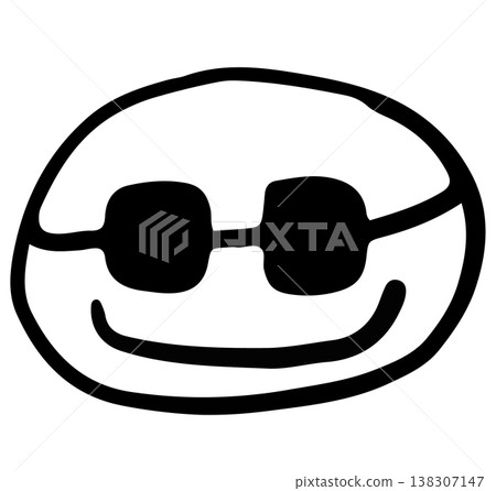 Hand drawn outline of happy face wearing sunglasses for kid colouring book, art, summer vibes, sun, hot weather, temperature, decorations, mood, feelings, emotion, positive energy, good vibes, sticker Hand drawn outline of happy face wearing sunglasses for kid colouring book, art, summer vibes, sun, hot weather, temperature, decorations, mood, feelings, emotion, positive energy, good vibes, sticker 138307147