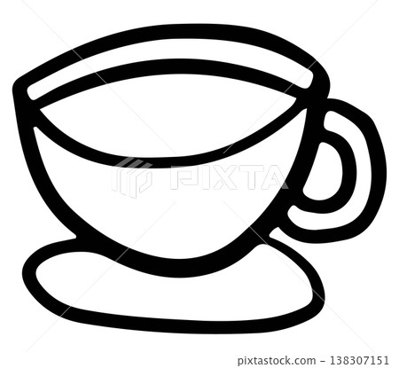 Hand drawn hot coffee cup outline for cafe, restaurant, drink menu, recipe decoration, sticker, department store, supermarket, mart, beverage, kitchenware, office workers, workload, breakfast, lunch Hand drawn hot coffee cup outline for cafe, restaurant, drink menu, recipe decoration, sticker, department store, supermarket, mart, beverage, kitchenware, office workers, workload, breakfast, lunch 138307151