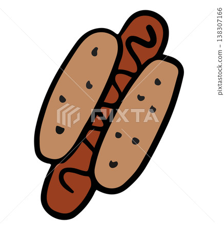 Hand drawn hotdog for American fast food, junk food, cafe, menu, restaurant, recipe, cook book, department store, cute patches, brooch, sticker, quick meal, snack time, decoration, park, picnic Hand drawn hotdog for American fast food, junk food, cafe, menu, restaurant, recipe, cook book, department store, cute patches, brooch, sticker, quick meal, snack time, decoration, park, picnic 138307166