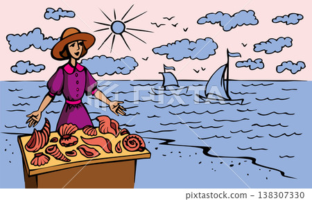 Vector illustration of a boats in the sea Vector illustration of a boats in the sea 138307330