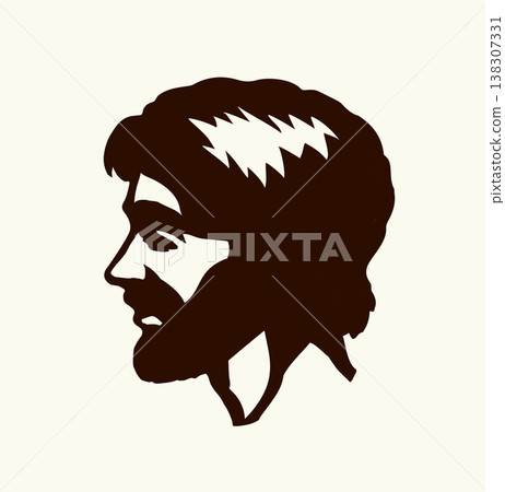 Vector drawing. Side view of male face Vector drawing. Side view of male face 138307331