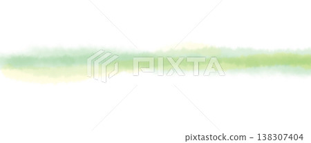 透明的、水潤的綠色水彩線條。 透明的、水潤的綠色水彩線條。 138307404