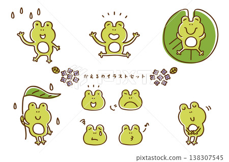 雨季：可愛青蛙插畫集（線稿） 138307545