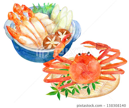 水彩插畫,手繪插畫,螃蟹火鍋 水彩插畫,手繪插畫,螃蟹火鍋 138308140