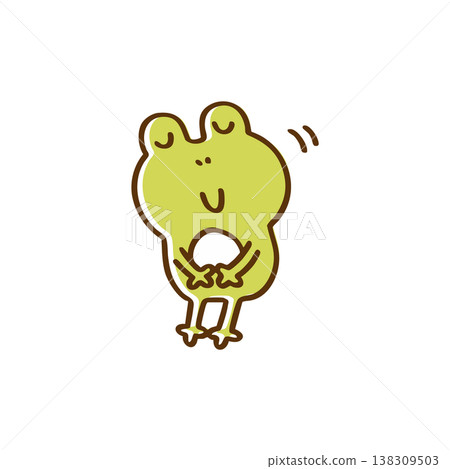 A frog bowing with its eyes closed (line drawing) A frog bowing with its eyes closed (line drawing) 138309503