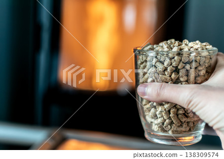Pellet granules for stove, energy and economic issues Pellet granules for stove, energy and economic issues 138309574