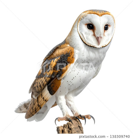 Owls, predatory birds and forest hawks with fierce eyes and feathers, against a white background. Owls, predatory birds and forest hawks with fierce eyes and feathers, against a white background. 138309740