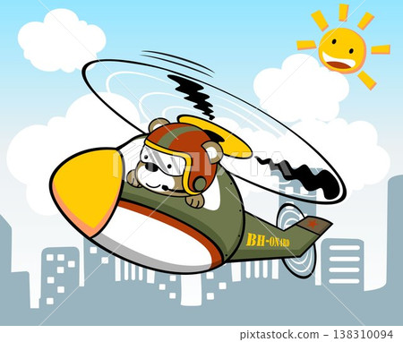 helicopter with funny pilot cartoon helicopter with funny pilot cartoon 138310094