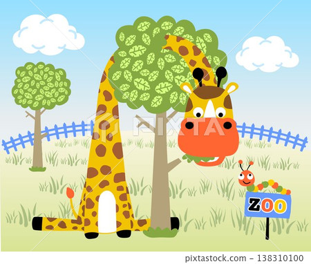 vector cartoon of funny animals vector cartoon of funny animals 138310100