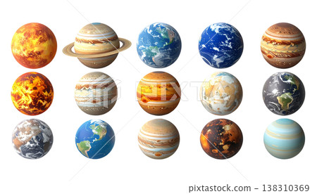 Illustration of a planet-like sphere, icon. Illustration of a planet-like sphere, icon. 138310369