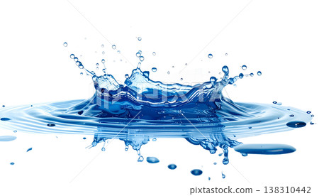 blue water splash isolated on white background blue water splash isolated on white background 138310442