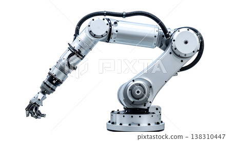 Robot arm on a white background. Robot arm on a white background. 138310447
