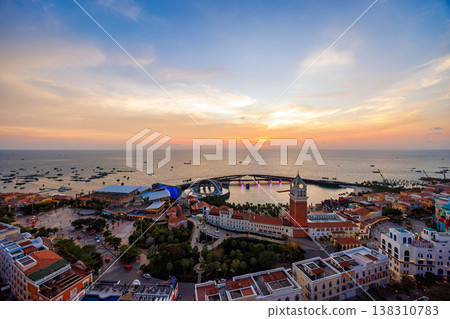 Sunset Town Phu Quoc Seascape at Golden Sunset 138310783