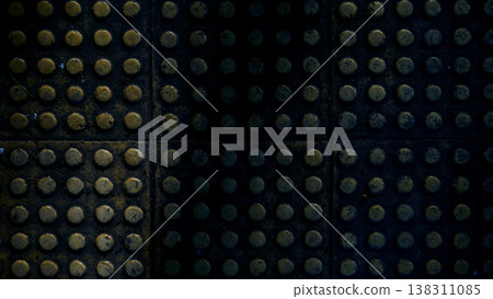 Background texture of old metal with holes. Old metal background. Background texture of old metal with holes. Old metal background. 138311085
