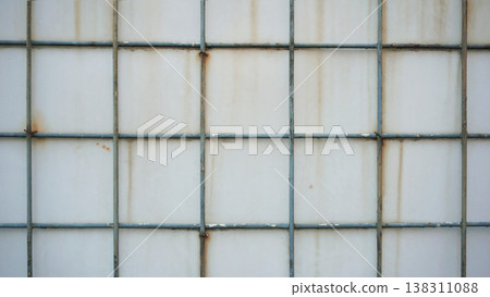 abstract background texture of old rusty metal wall with a lattice 138311088