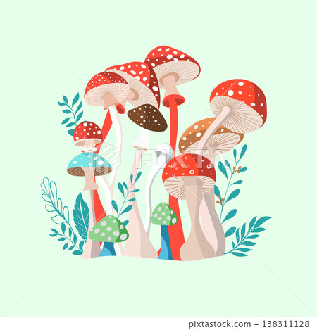 mushrooms, vector, autumn 138311128