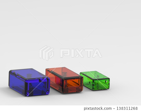 Transparent plastic electronic enclosures in different colors for DIY electronics and IoT projects Transparent plastic electronic enclosures in different colors for DIY electronics and IoT projects 138311268
