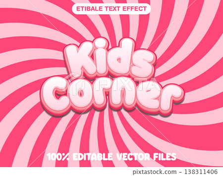 Kids corner 3d fun editable text effect Kids corner 3d fun editable text effect 138311406