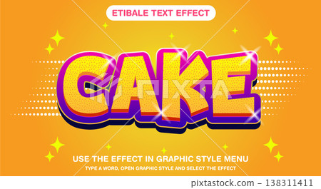 Cake editable text effect Template 138311411