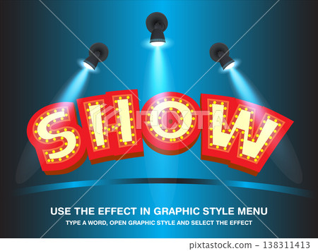 Show 3d editable text style effect Show 3d editable text style effect 138311413