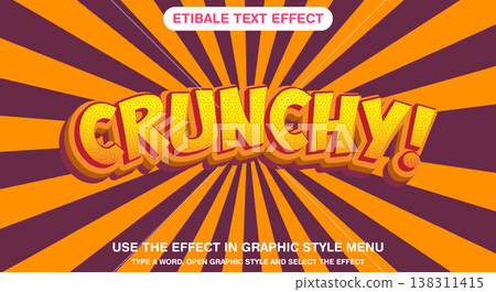 Crunchy 3d editable text effect Crunchy 3d editable text effect 138311415