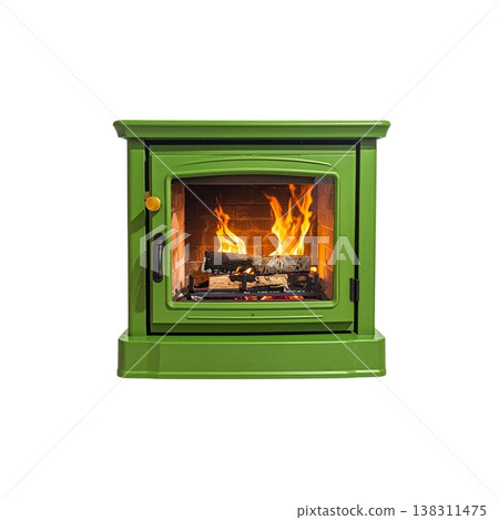 Fireplace on a white background Fireplace on a white background 138311475