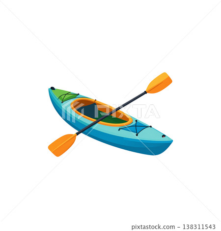 A canoe is placed against a white background. A canoe is placed against a white background. 138311543