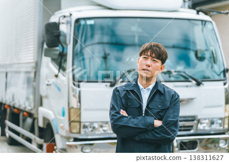 A frightened middle-aged truck driver A frightened middle-aged truck driver 138311627